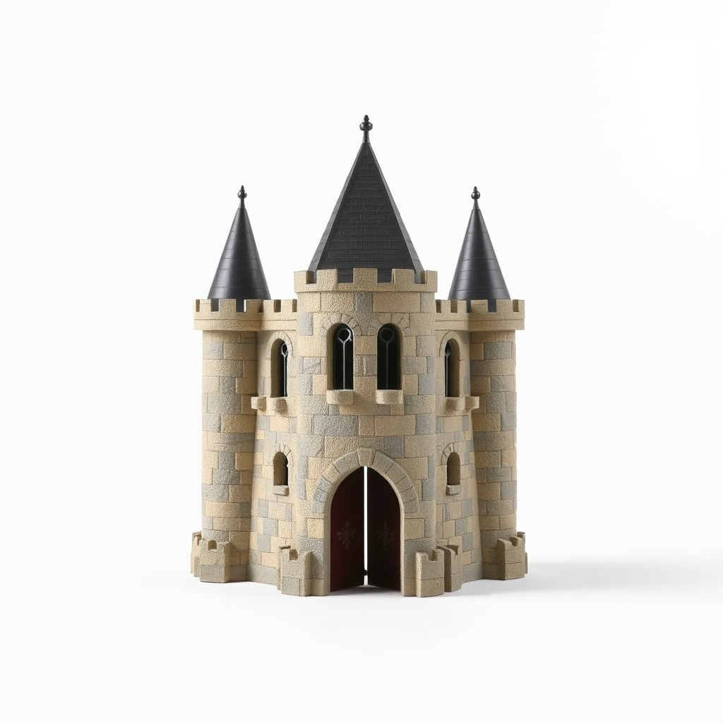 Majestic Stone Castle with Arched Windows model pack Low-poly 3D model_3