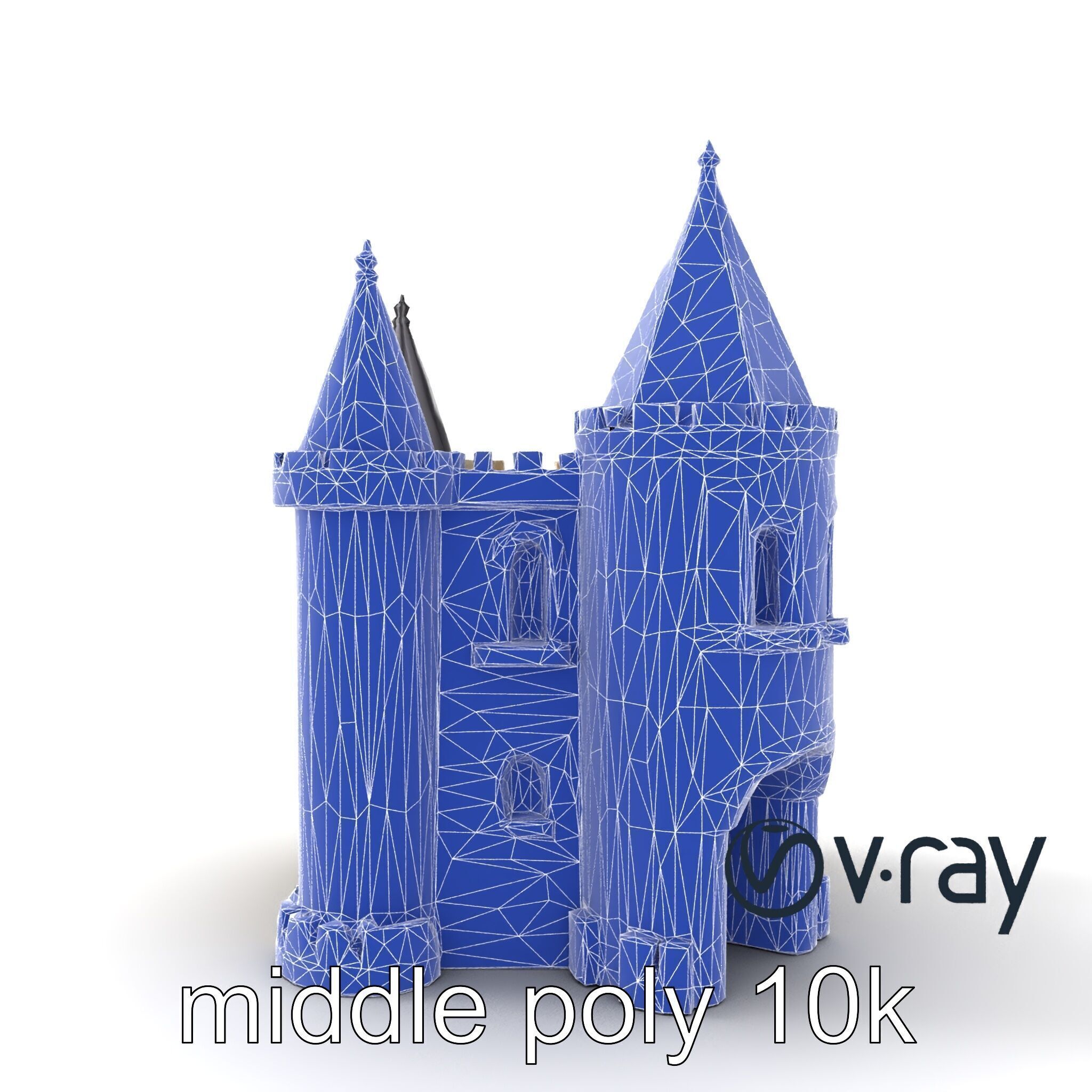 Majestic Stone Castle with Arched Windows model pack Low-poly 3D model_26