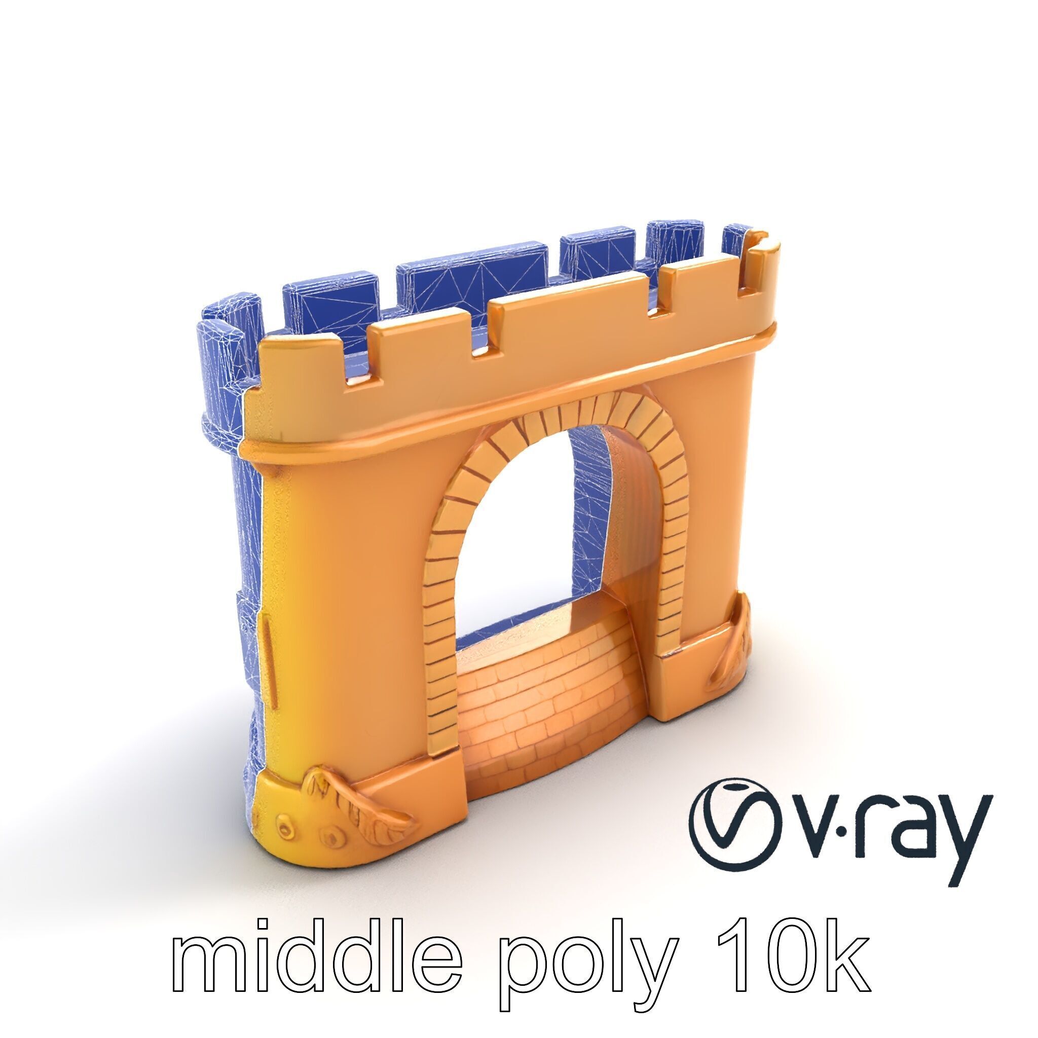 Underwater Castle Archway model pack Low-poly 3D model_10
