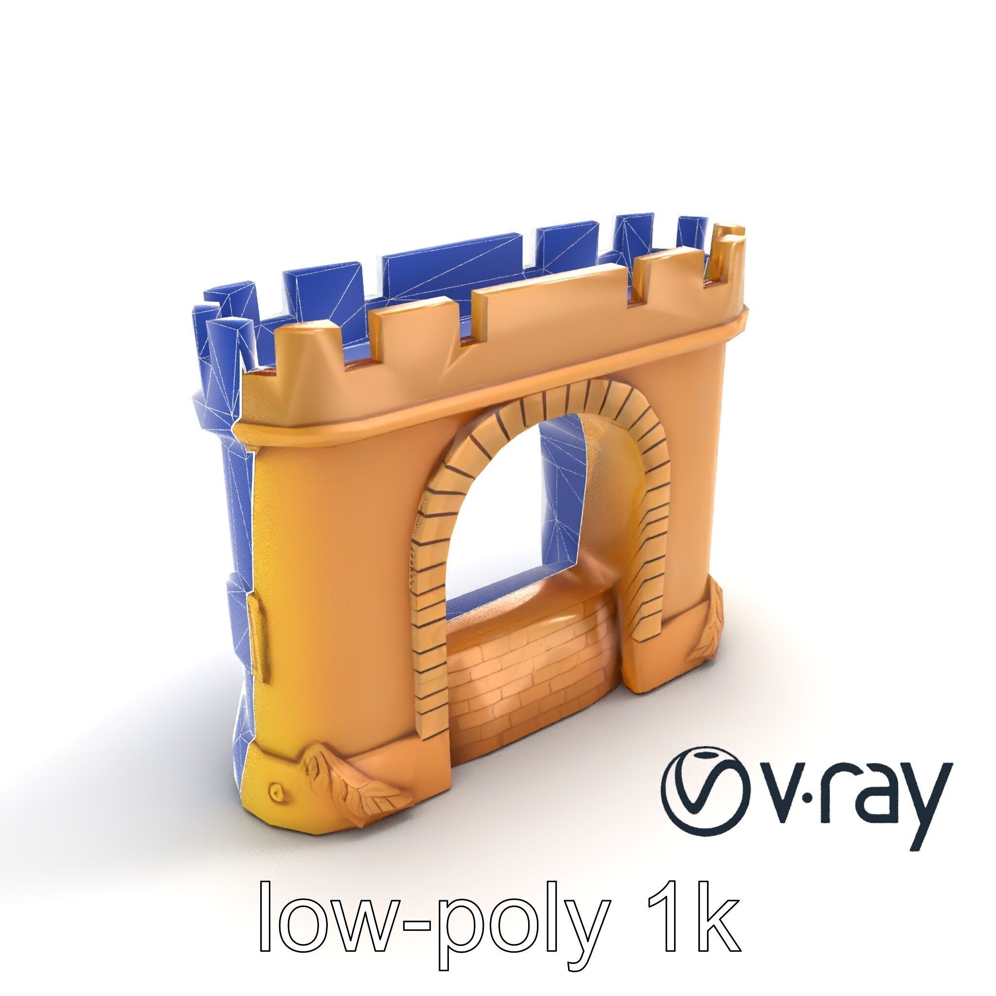 Underwater Castle Archway model pack Low-poly 3D model_11