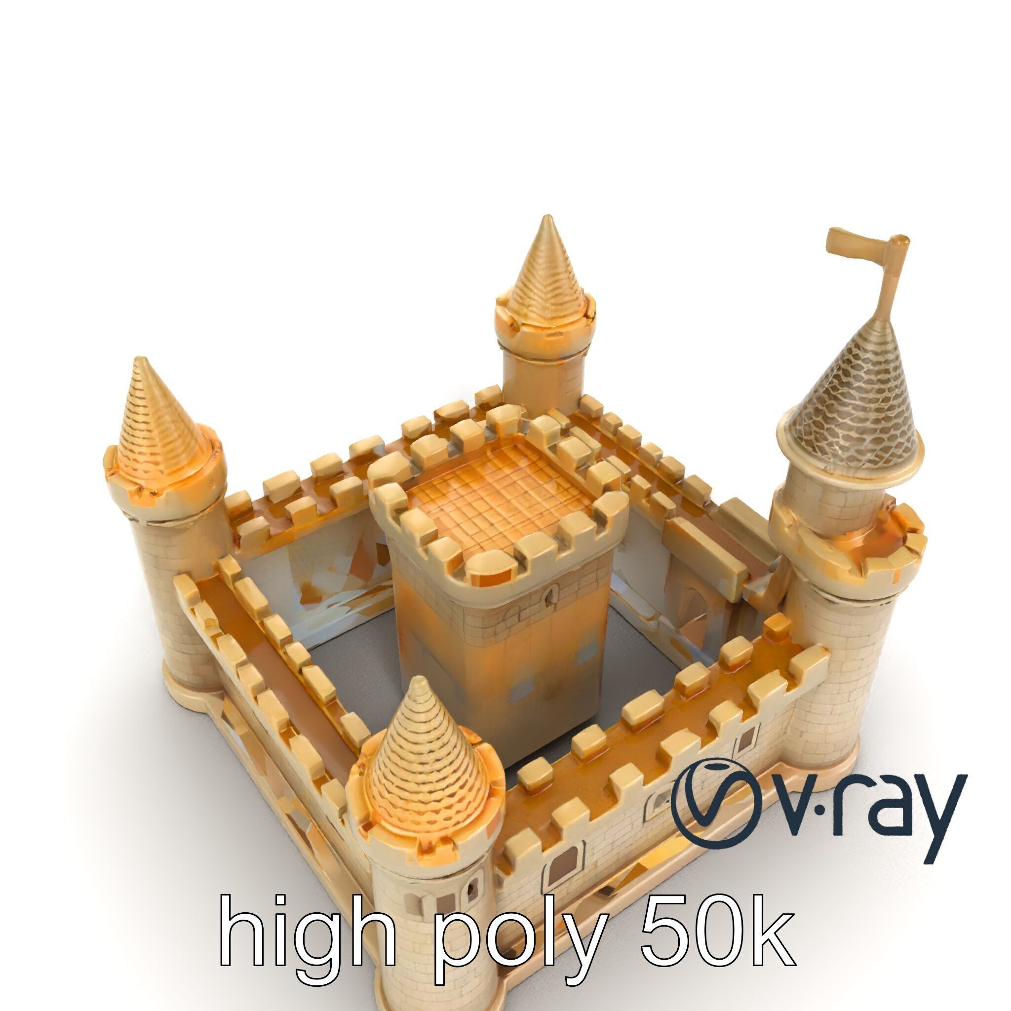 Aquarium Castle Symmetrical Design model pack Low-poly 3D model_29