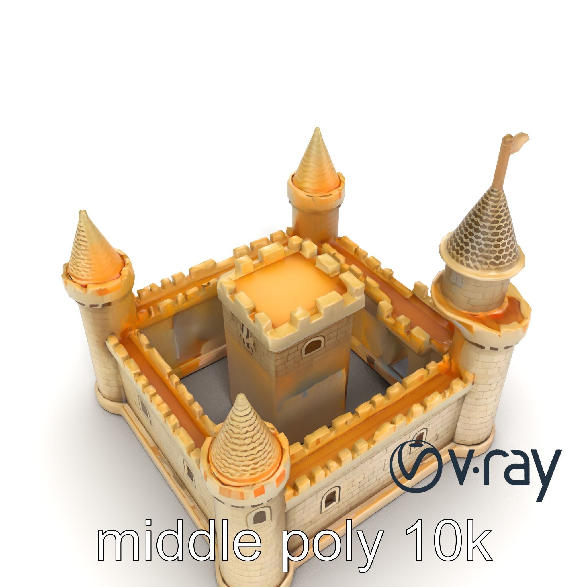 Aquarium Castle Symmetrical Design model pack Low-poly 3D model_21