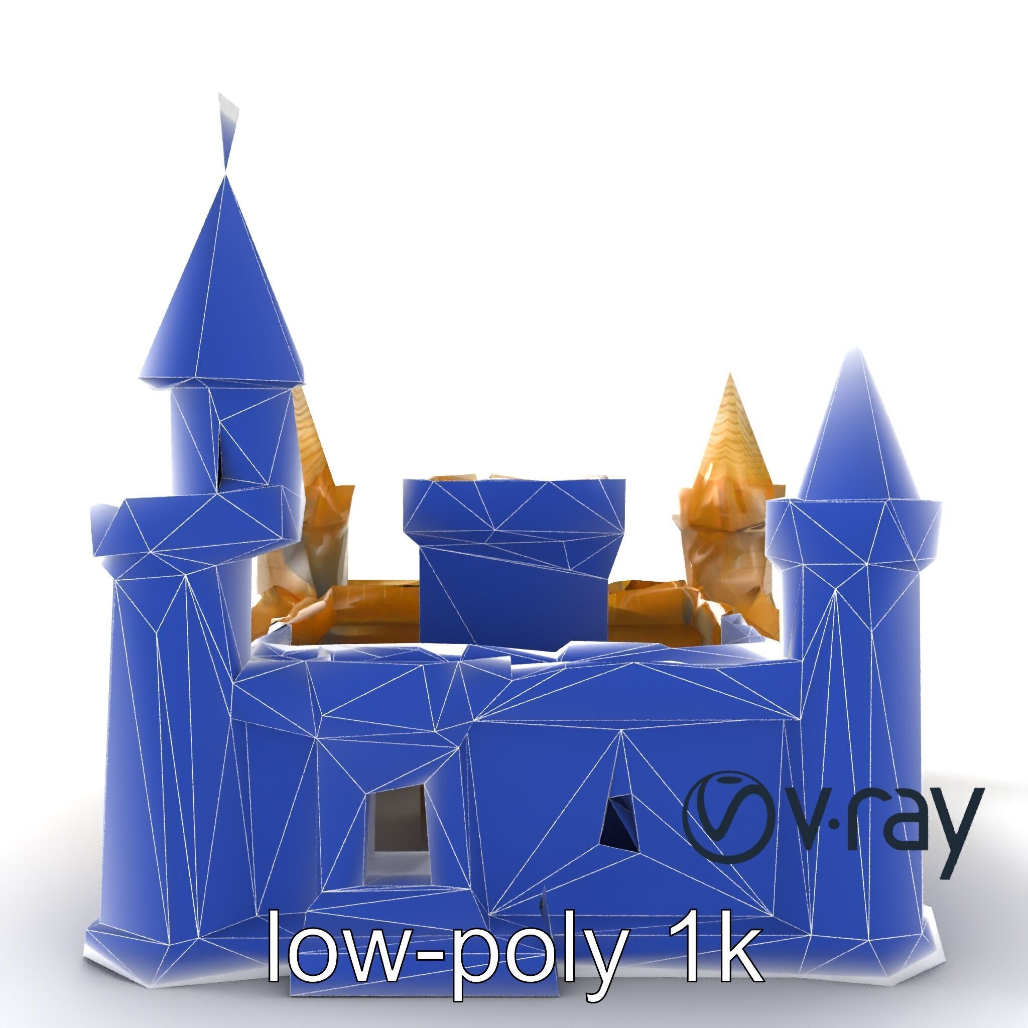 Aquarium Castle Symmetrical Design model pack Low-poly 3D model_30