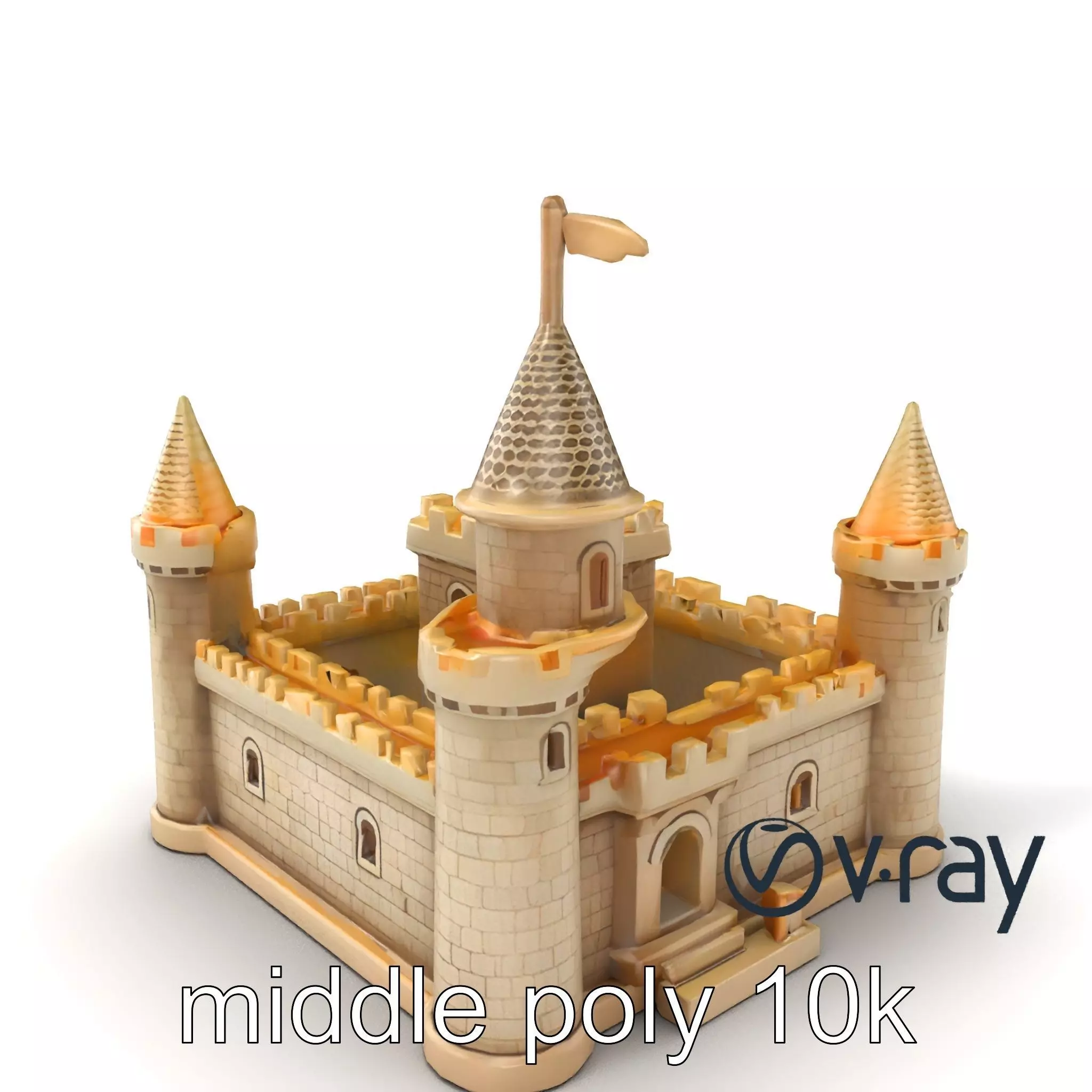 Aquarium Castle Symmetrical Design model pack Low-poly 3D model_0