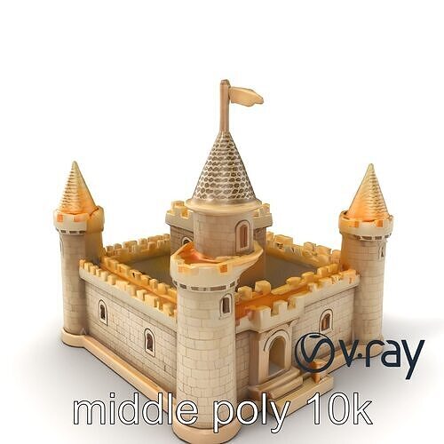 Aquarium Castle Symmetrical Design model pack Low-poly 3D model