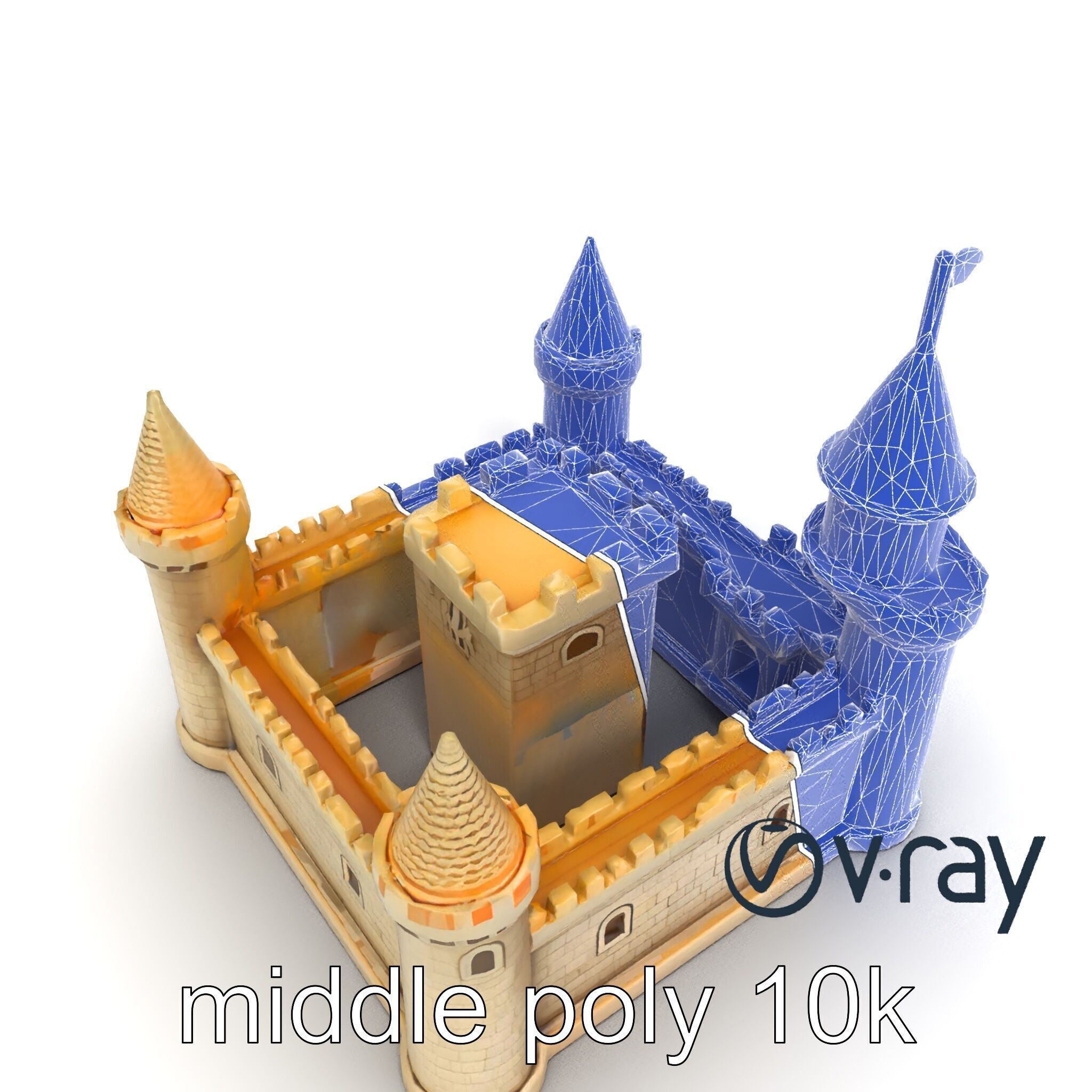 Aquarium Castle Symmetrical Design model pack Low-poly 3D model_23