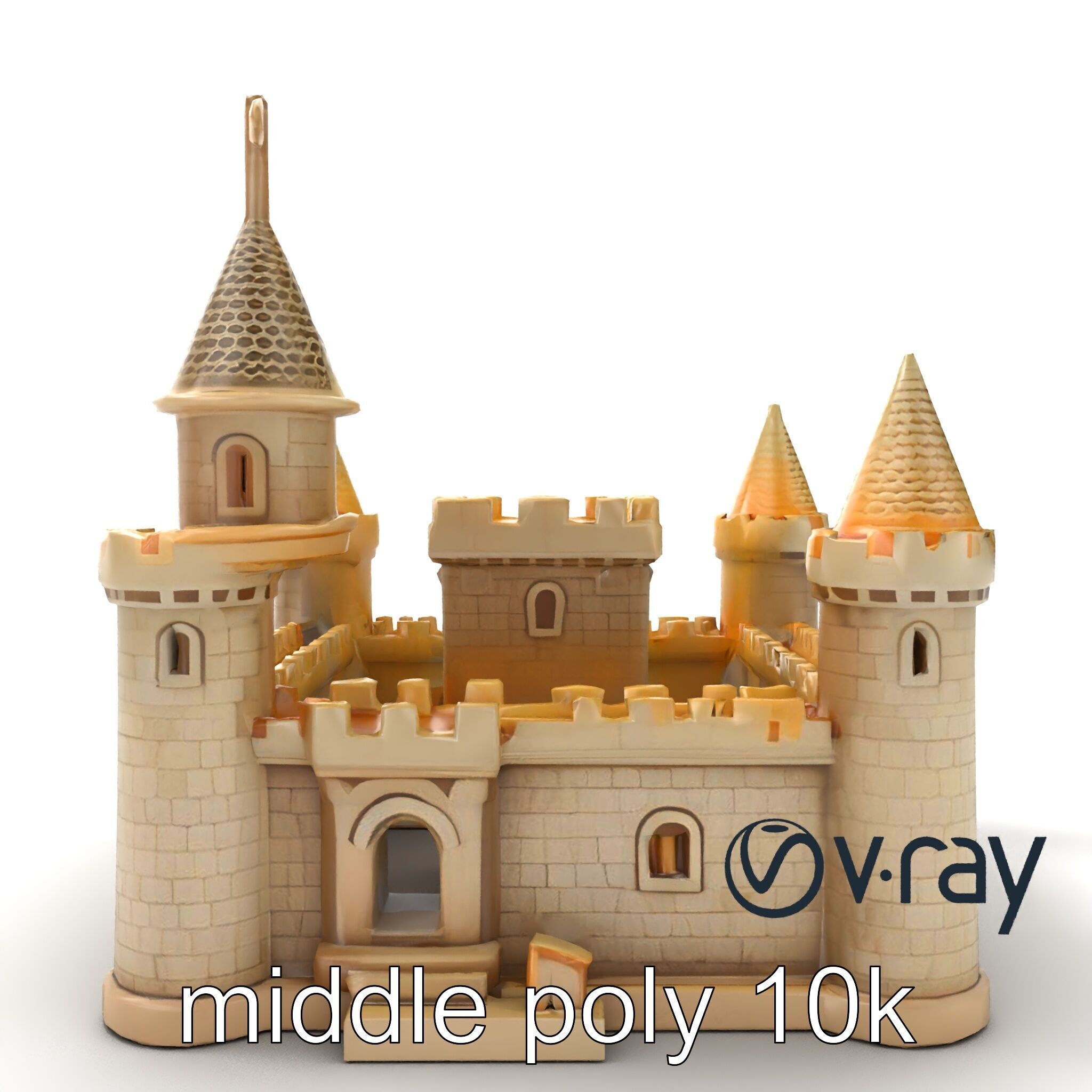 Aquarium Castle Symmetrical Design model pack Low-poly 3D model_13