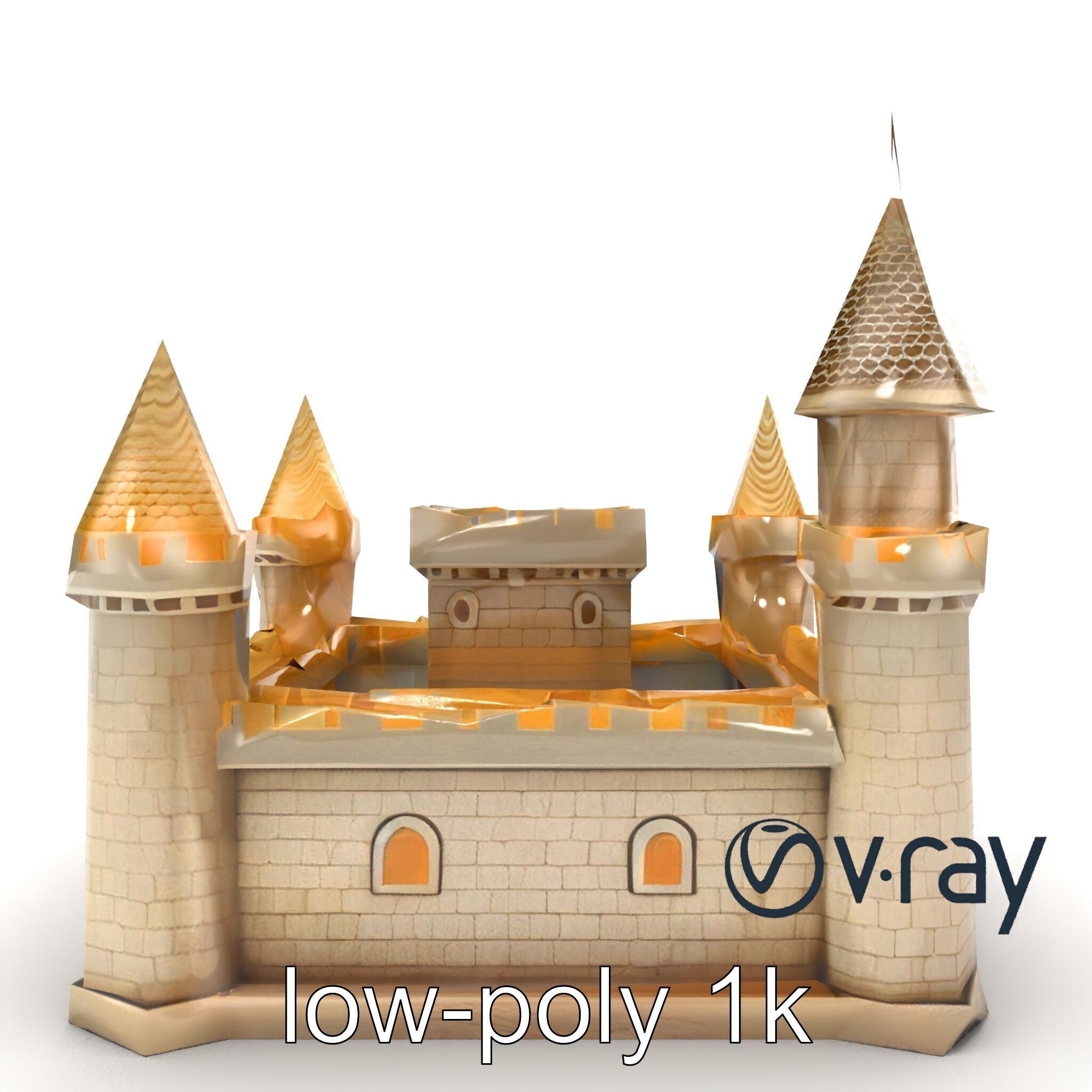Aquarium Castle Symmetrical Design model pack Low-poly 3D model_17