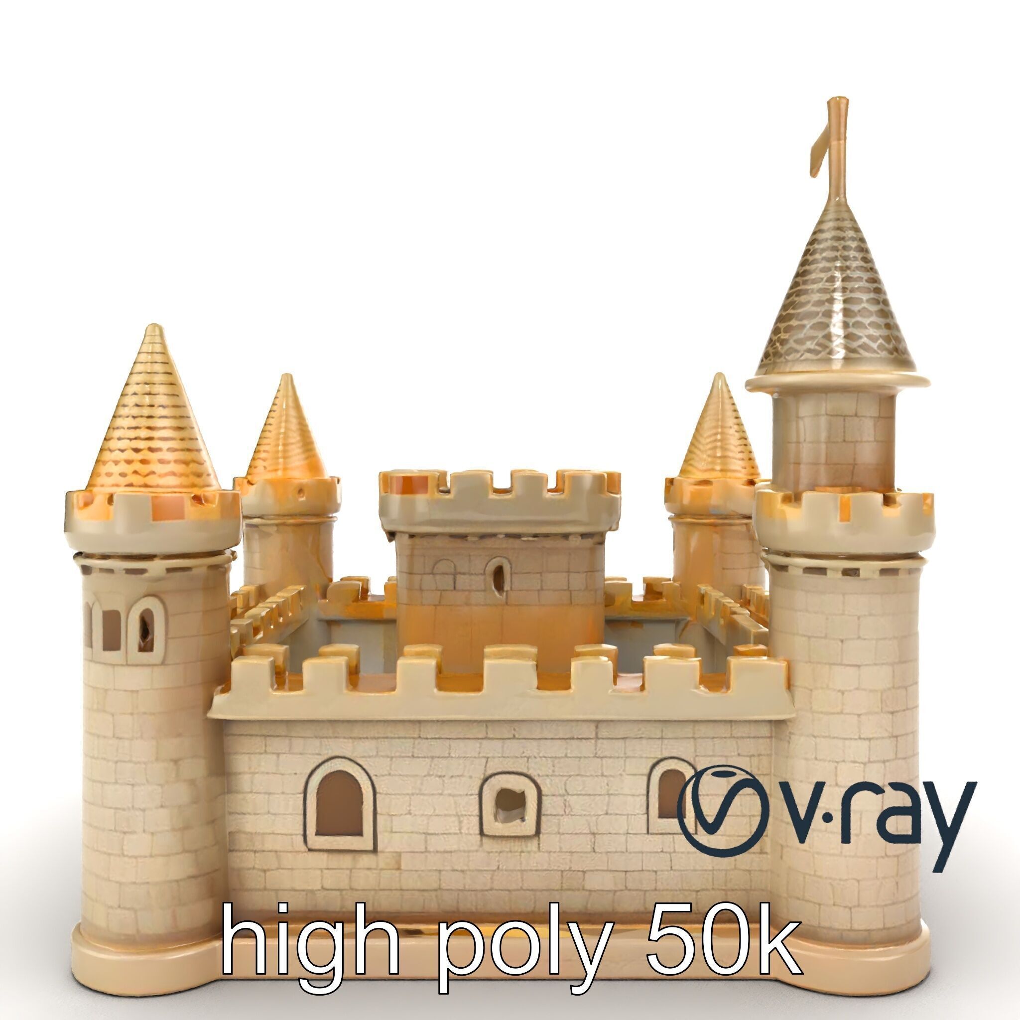 Aquarium Castle Symmetrical Design model pack Low-poly 3D model_18