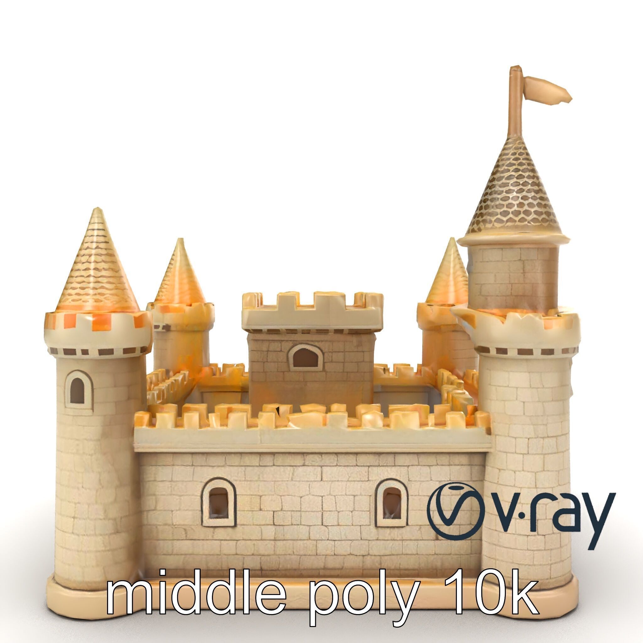 Aquarium Castle Symmetrical Design model pack Low-poly 3D model_16
