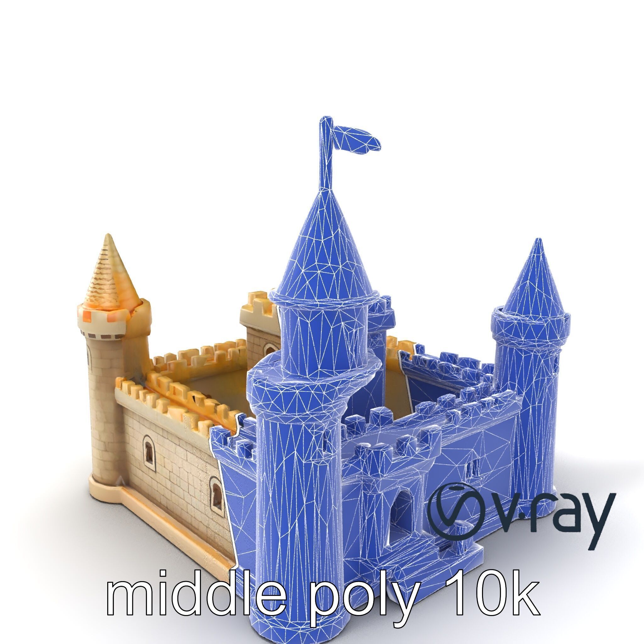 Aquarium Castle Symmetrical Design model pack Low-poly 3D model_4
