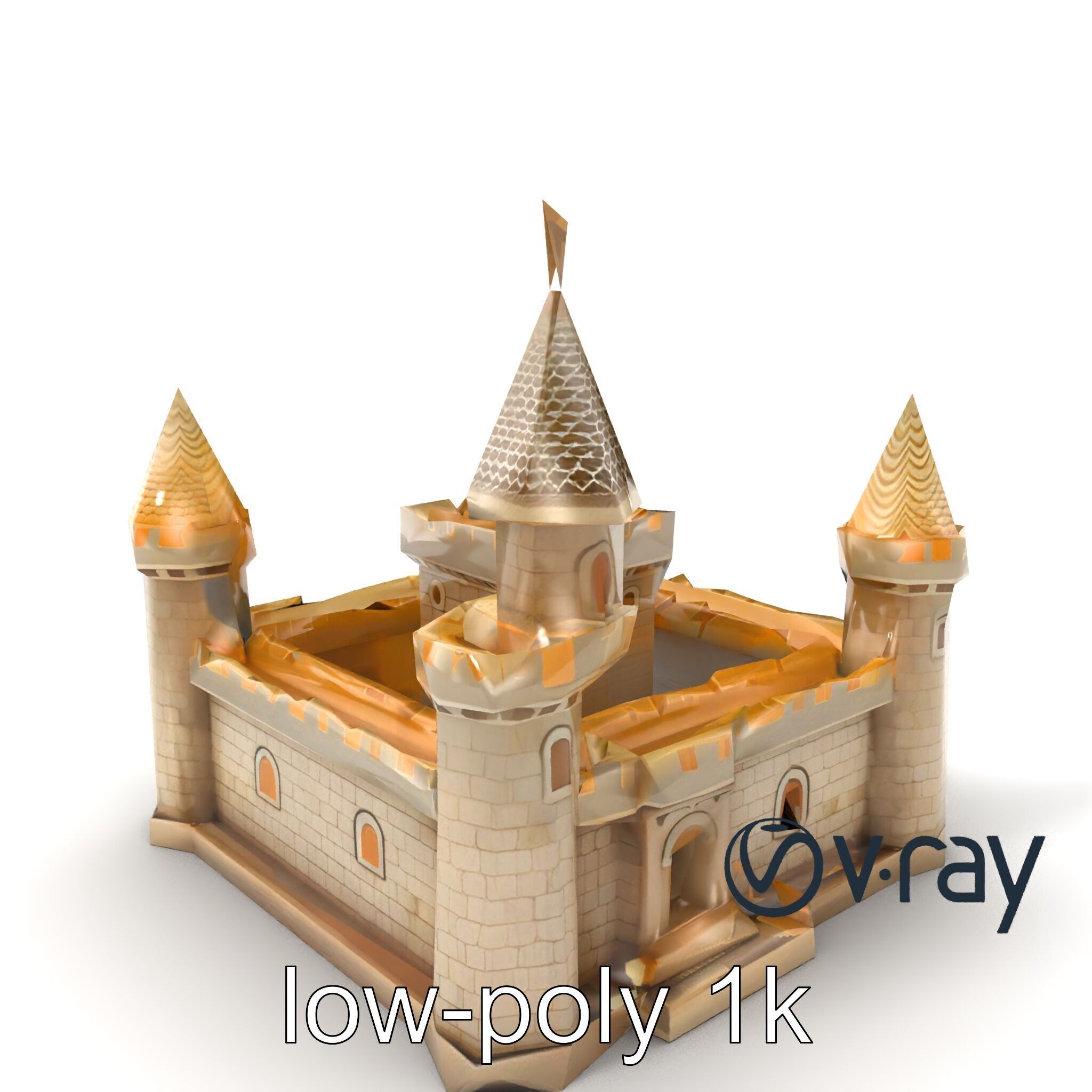 Aquarium Castle Symmetrical Design model pack Low-poly 3D model_2