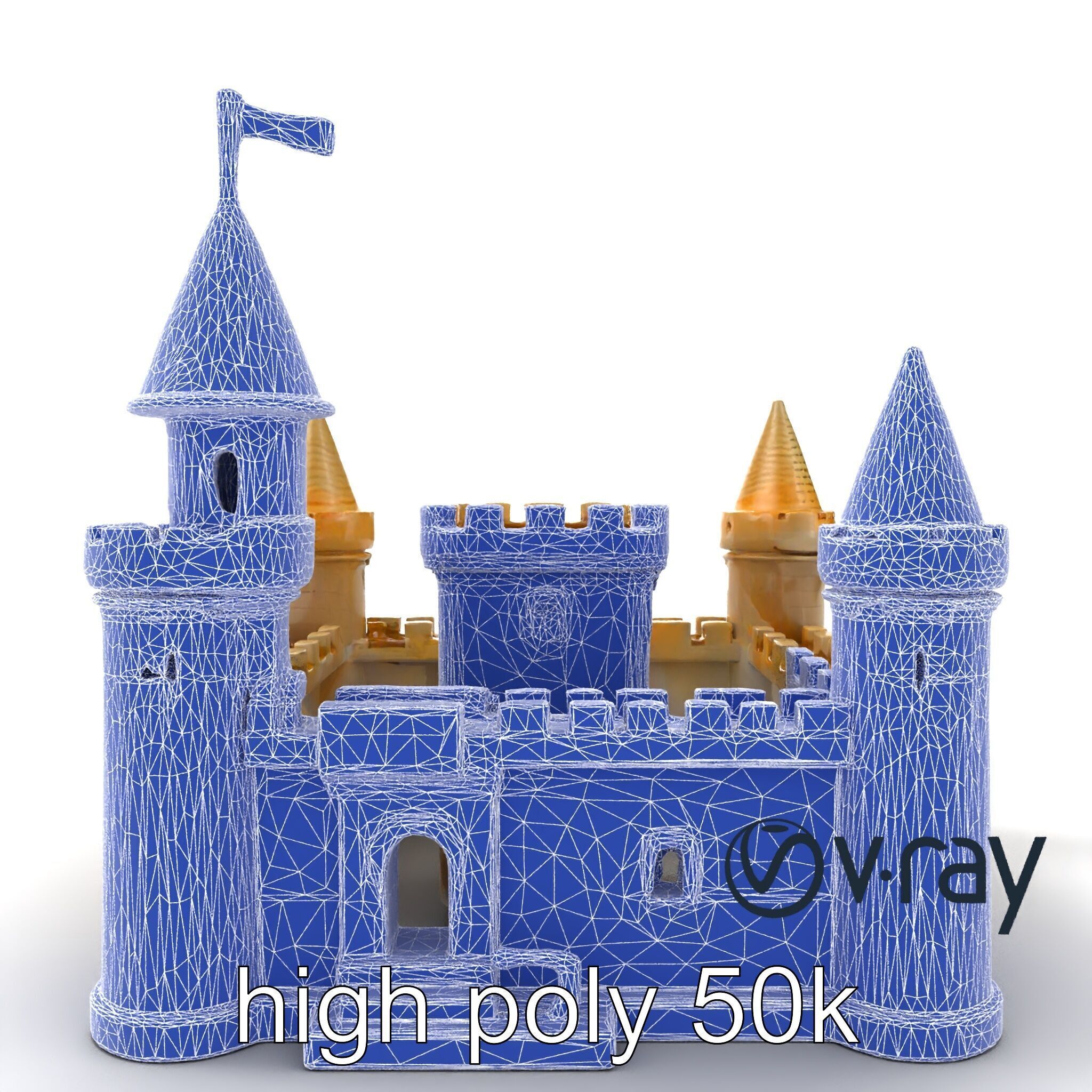 Aquarium Castle Symmetrical Design model pack Low-poly 3D model_26