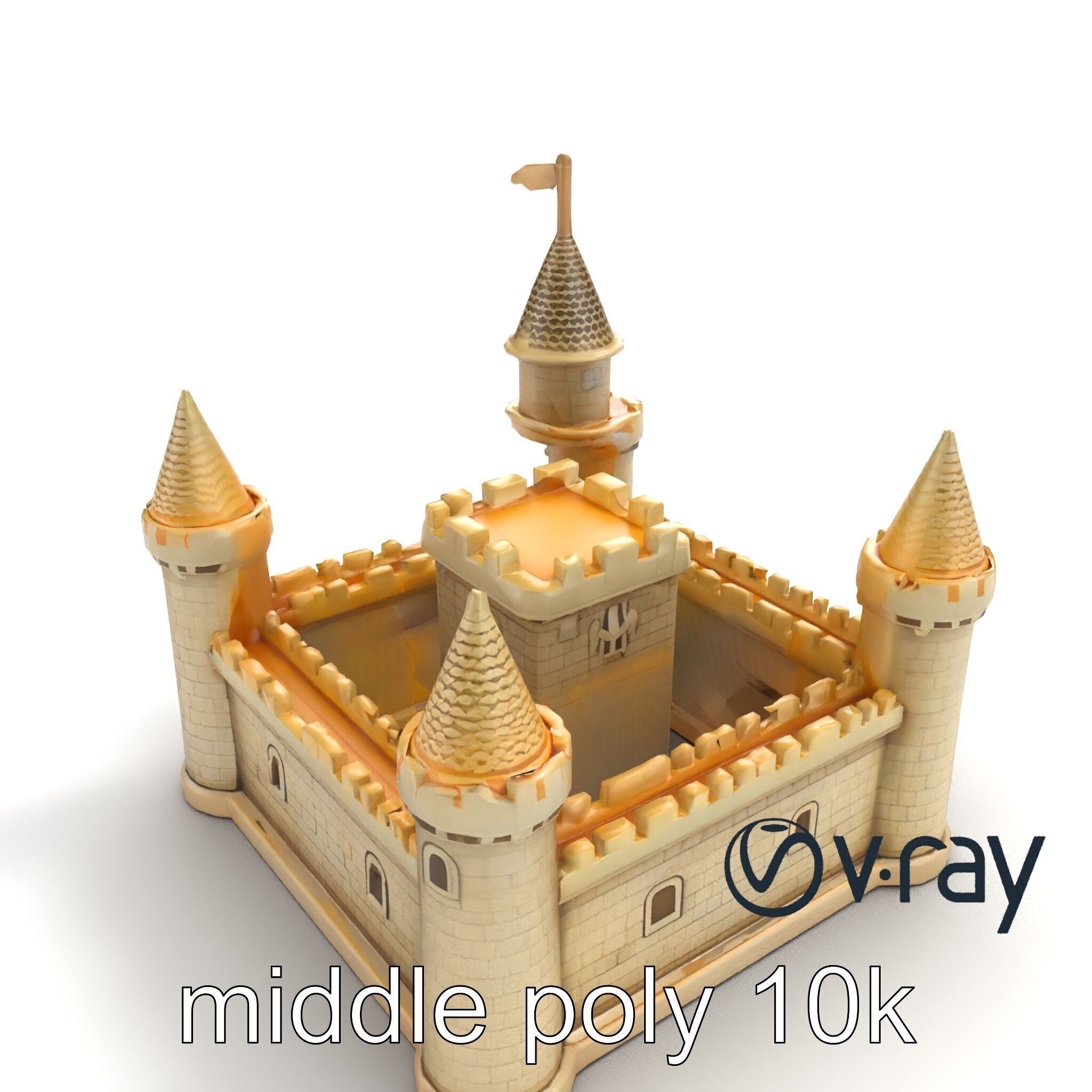 Aquarium Castle Symmetrical Design model pack Low-poly 3D model_7