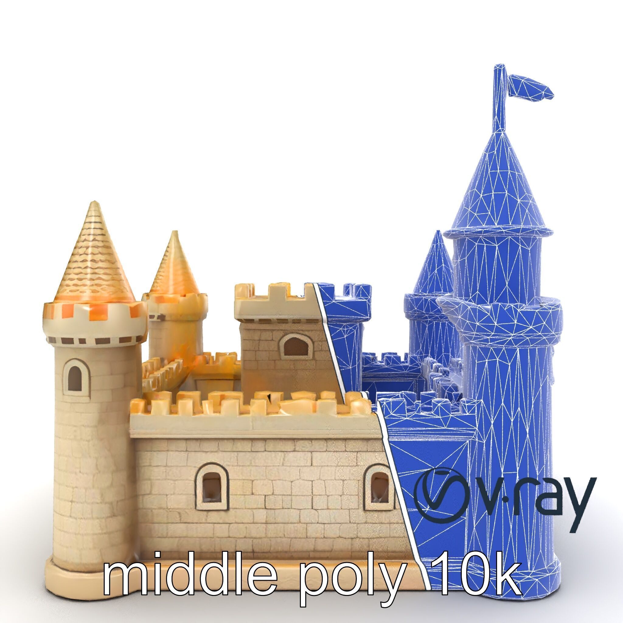 Aquarium Castle Symmetrical Design model pack Low-poly 3D model_25