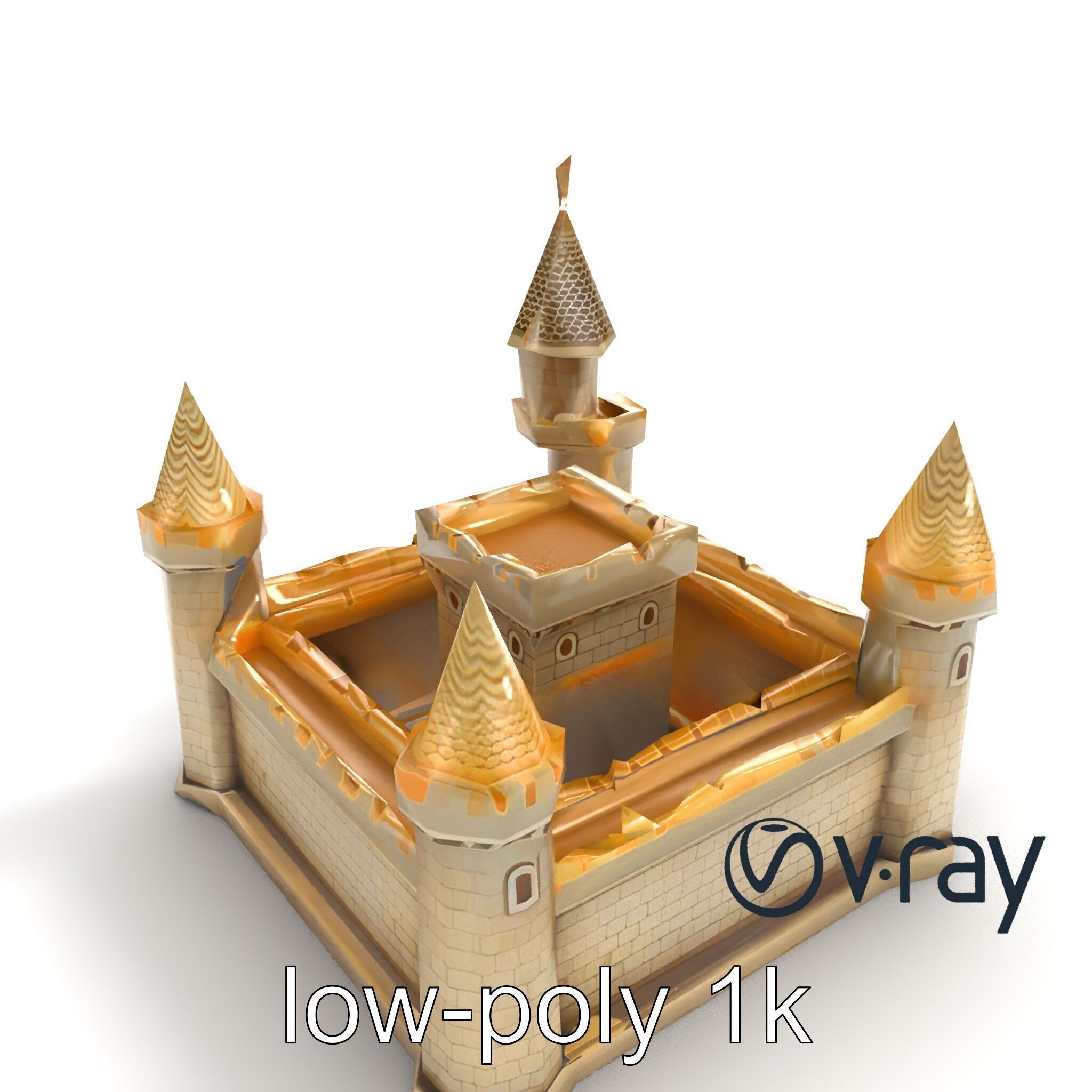 Aquarium Castle Symmetrical Design model pack Low-poly 3D model_8