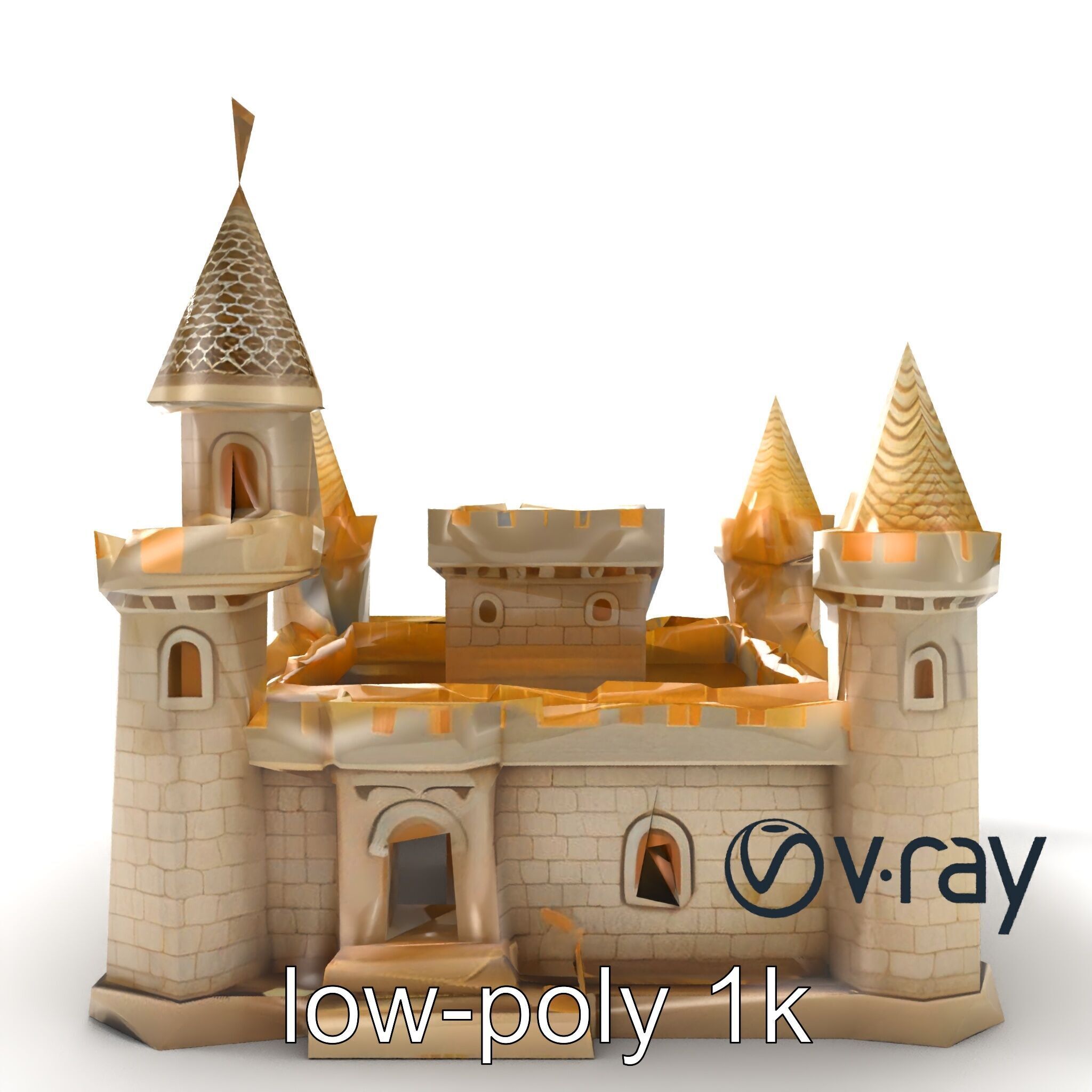 Aquarium Castle Symmetrical Design model pack Low-poly 3D model_19