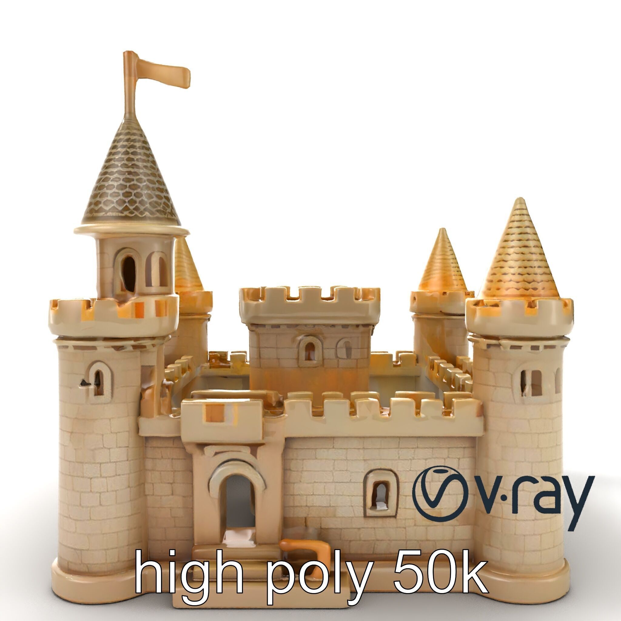 Aquarium Castle Symmetrical Design model pack Low-poly 3D model_11