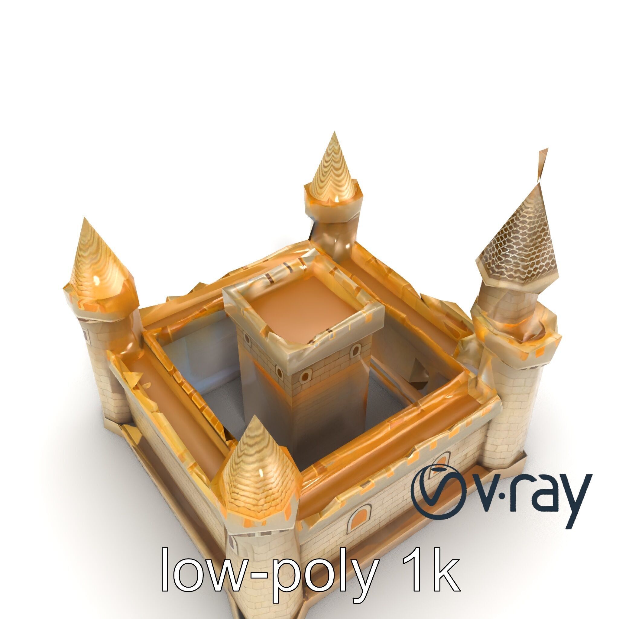 Aquarium Castle Symmetrical Design model pack Low-poly 3D model_14