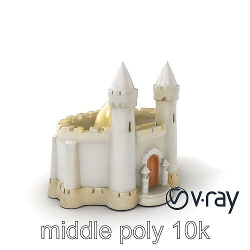 Aquarium Castle Symmetrical Design model pack Low-poly 3D model