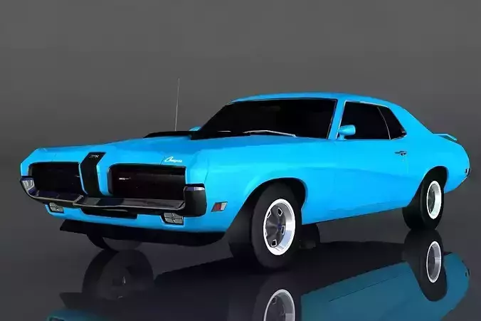 Mercury Cougar 1970 Low-poly 3D model