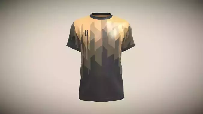 Soccer Football Black And Brown Jersey Player-11 In Low Poly Low-poly 3D model