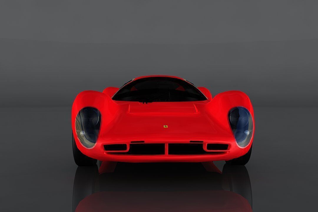 Ferrari 330 Low-poly 3D model_1