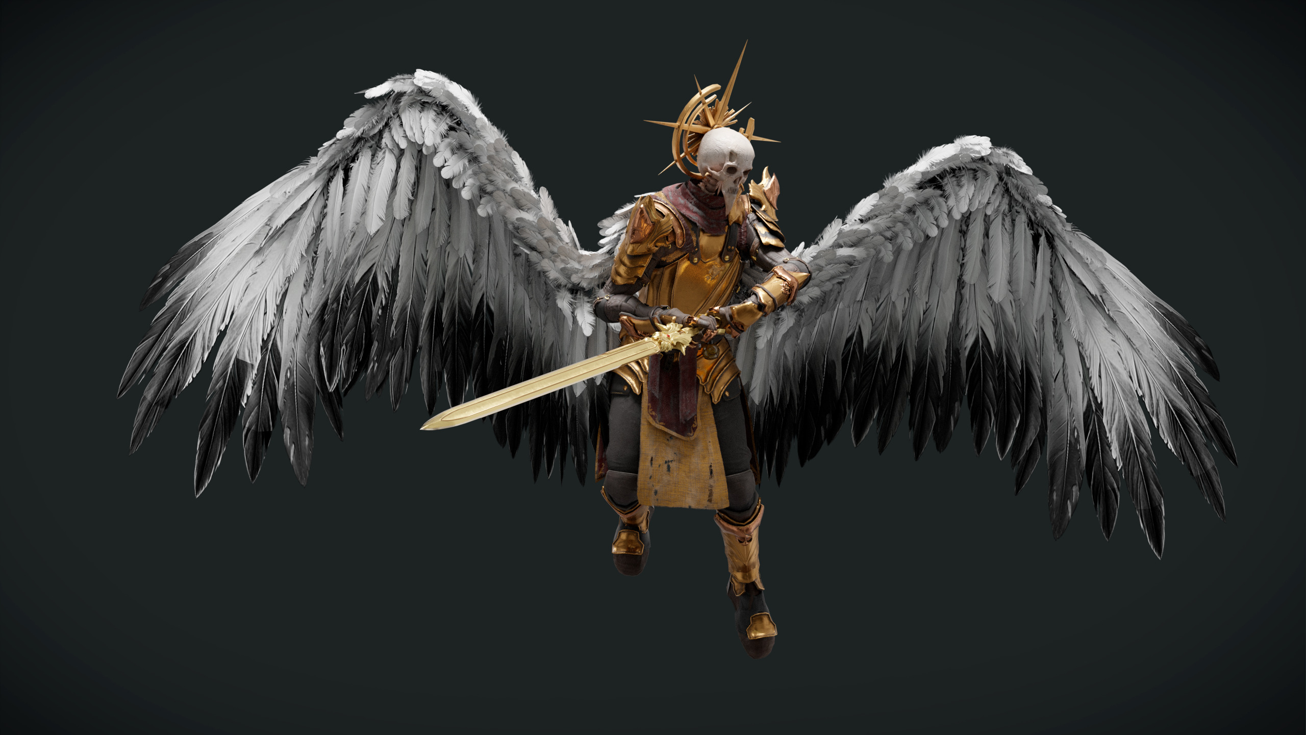 Fallen Angel Low-poly 3D model_17