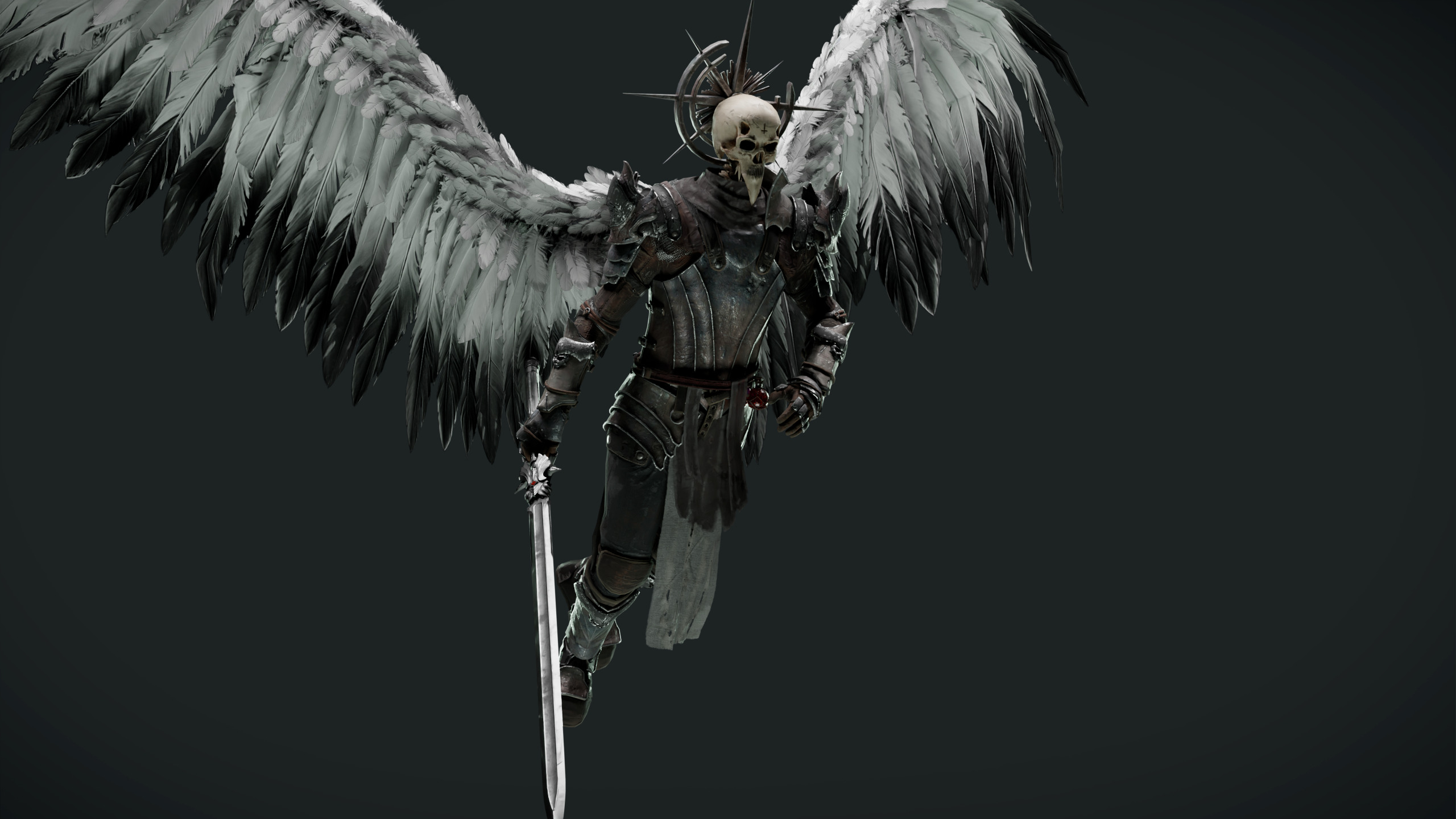 Fallen Angel Low-poly 3D model_4