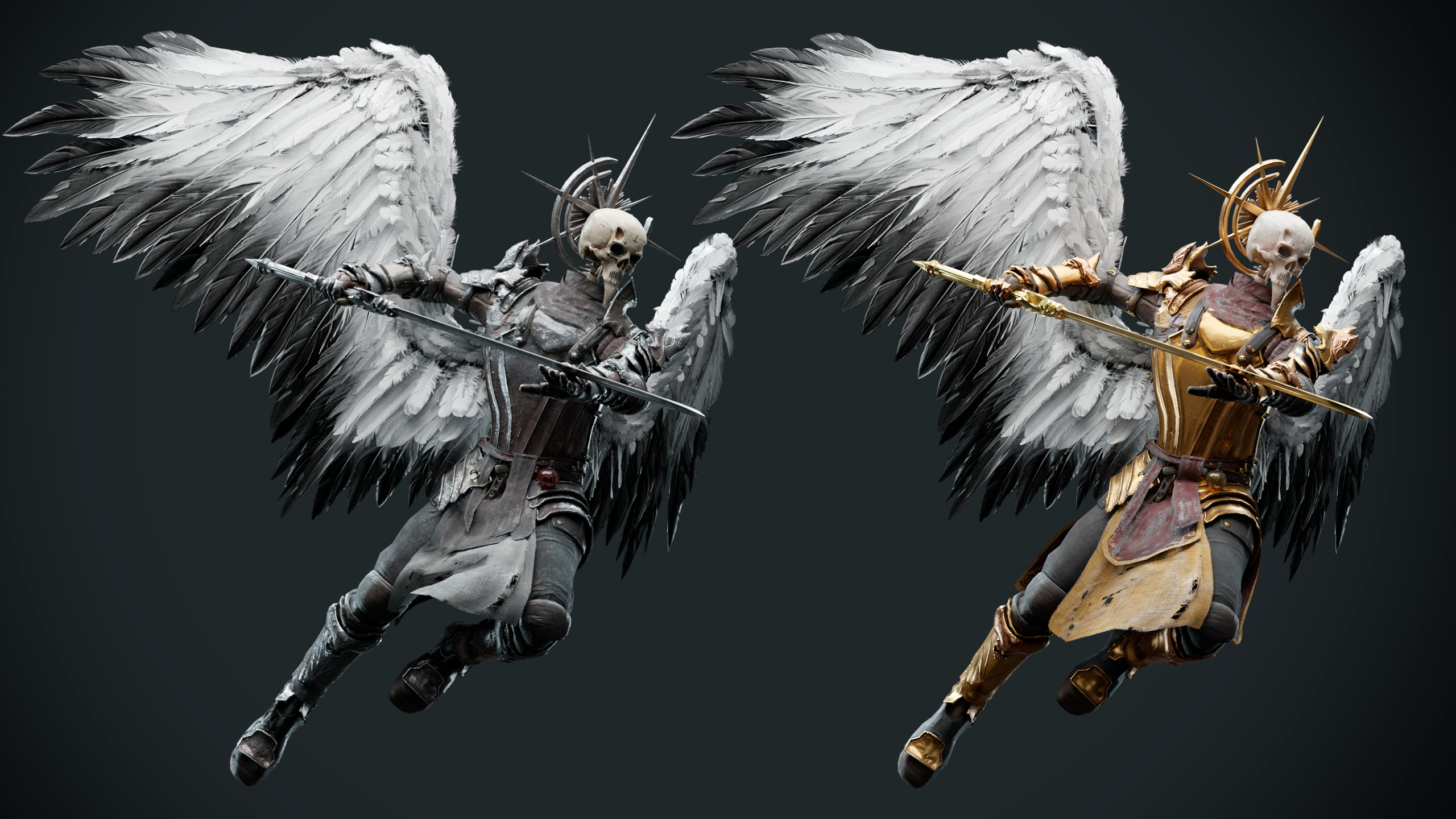 Fallen Angel Low-poly 3D model_6