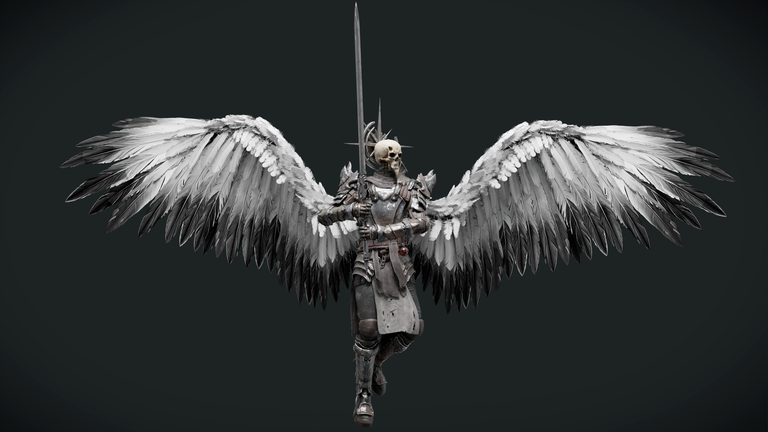 Fallen Angel Low-poly 3D model_8