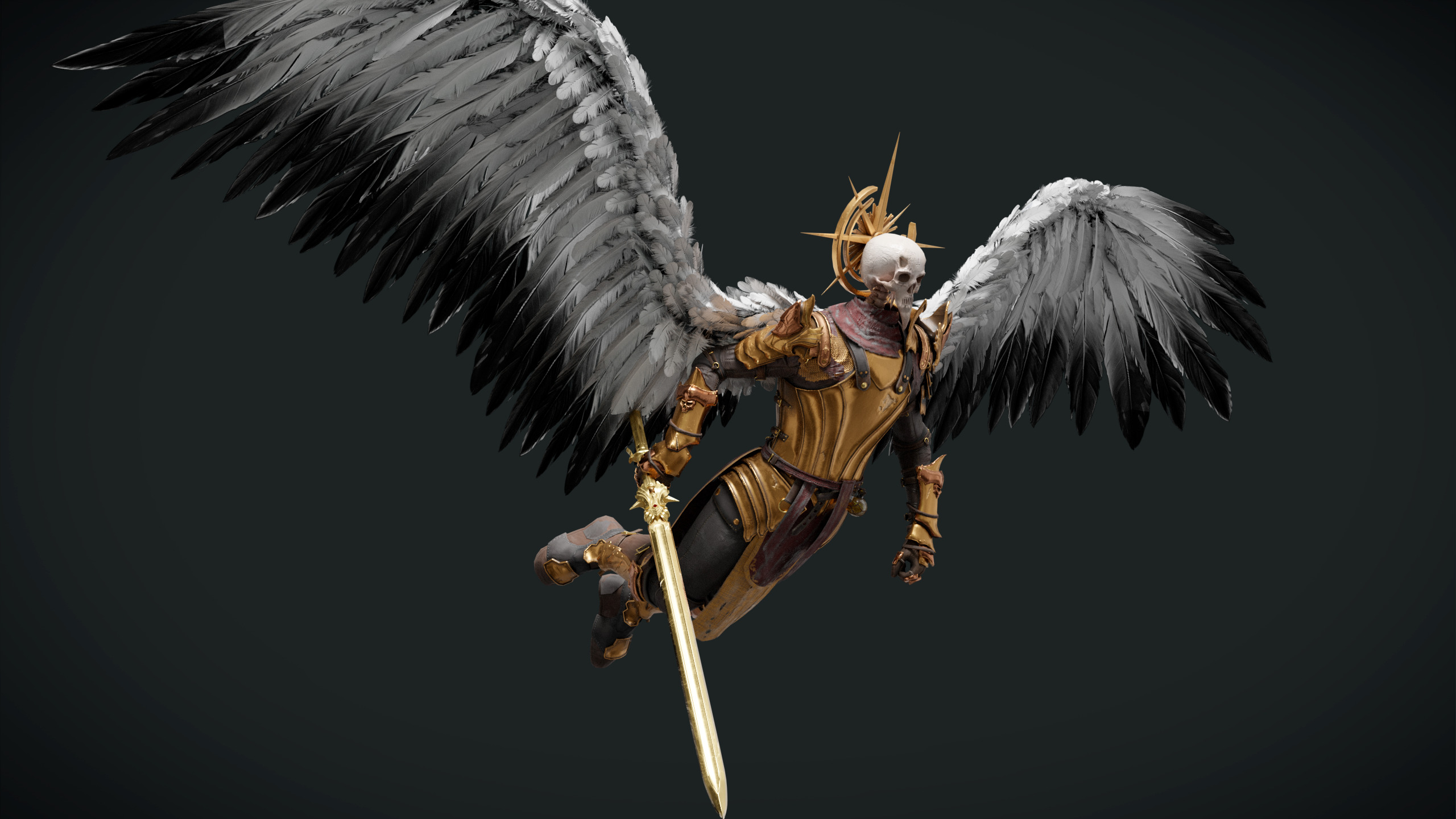Fallen Angel Low-poly 3D model_13