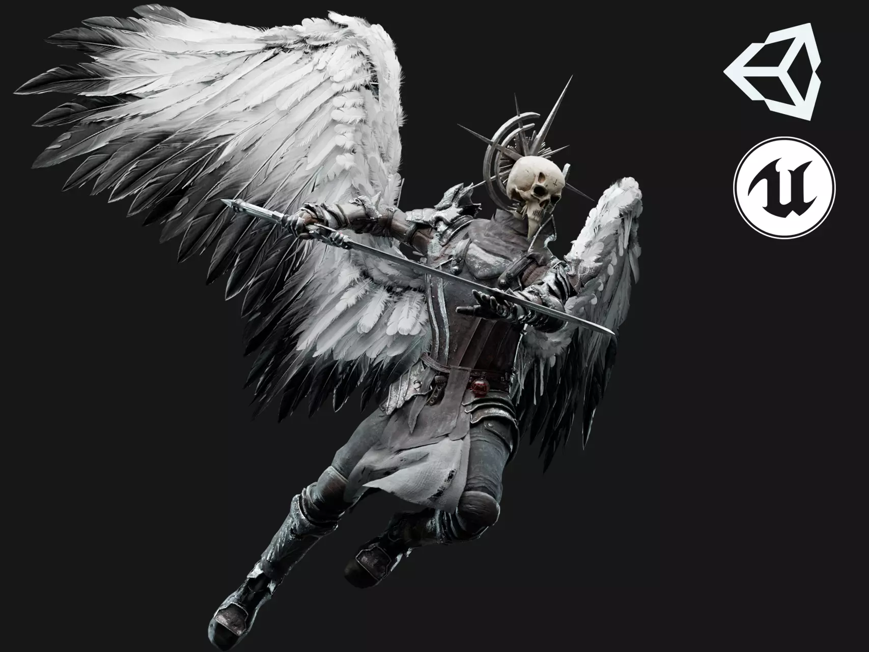 Fallen Angel Low-poly 3D model_0