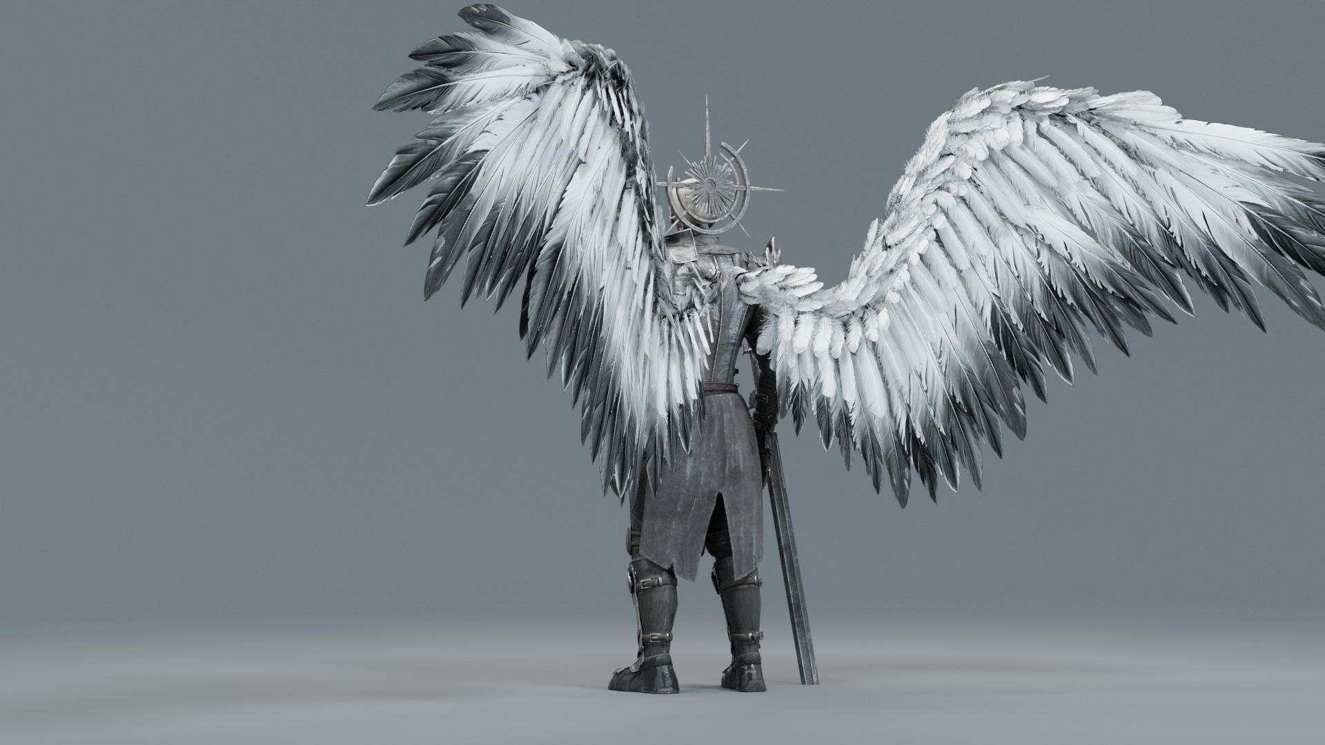Fallen Angel Low-poly 3D model_29
