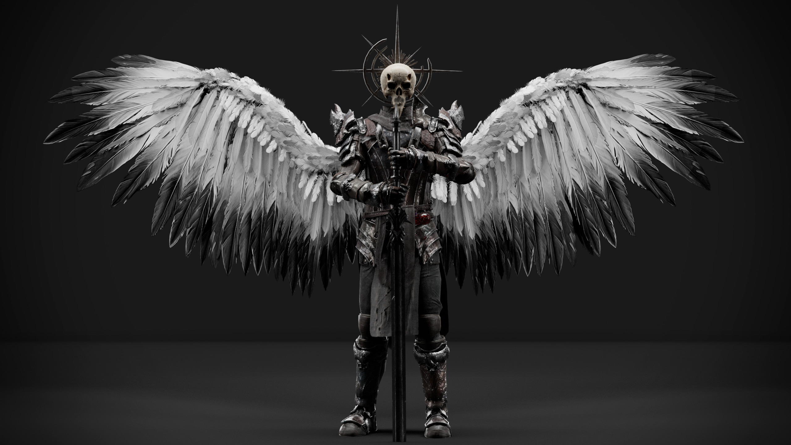 Fallen Angel Low-poly 3D model_19