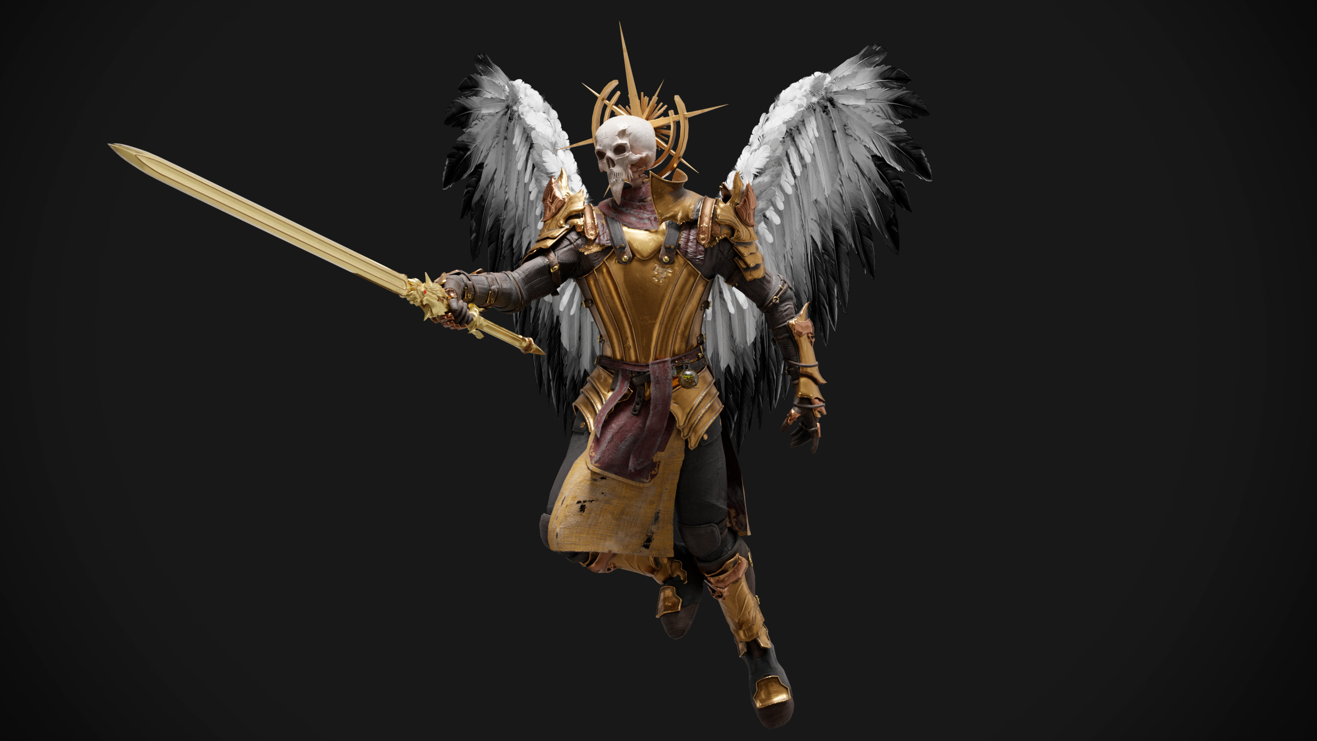 Fallen Angel Low-poly 3D model_37
