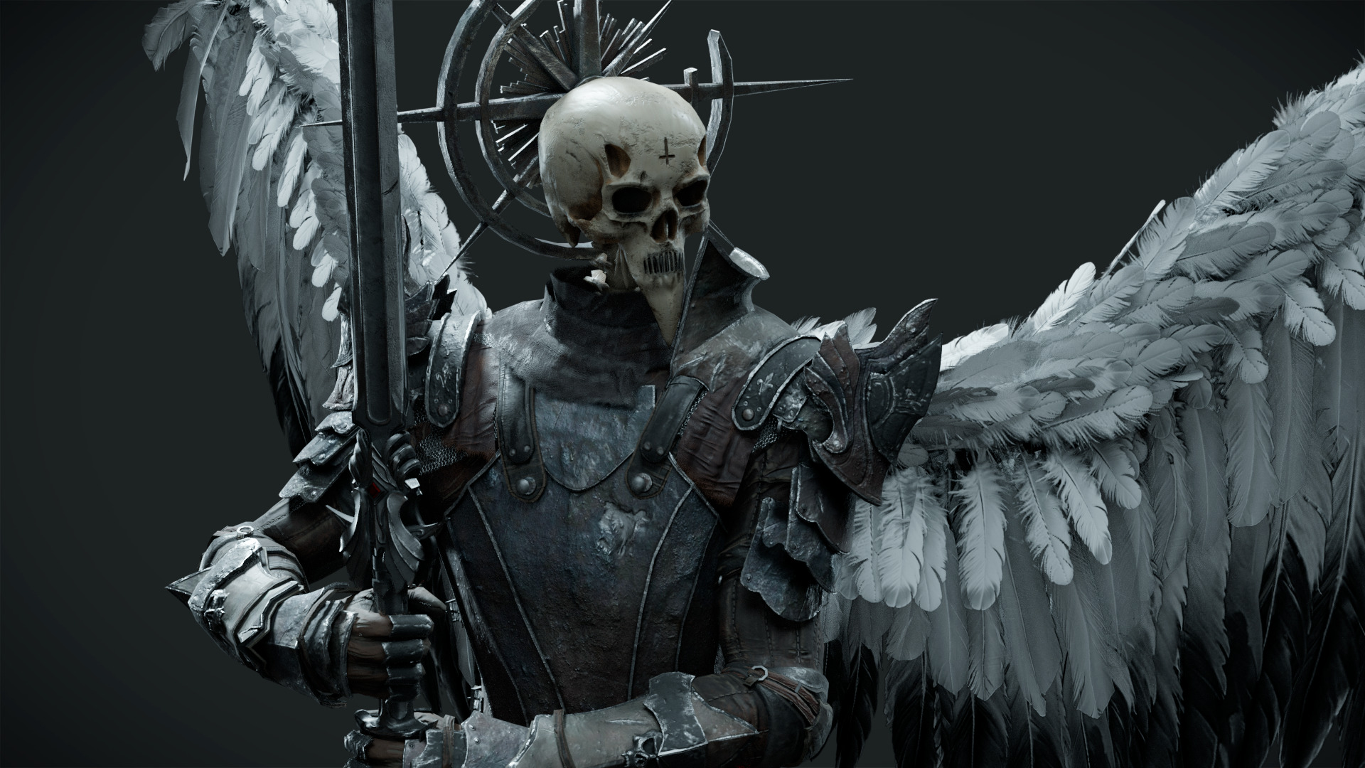 Fallen Angel Low-poly 3D model_2