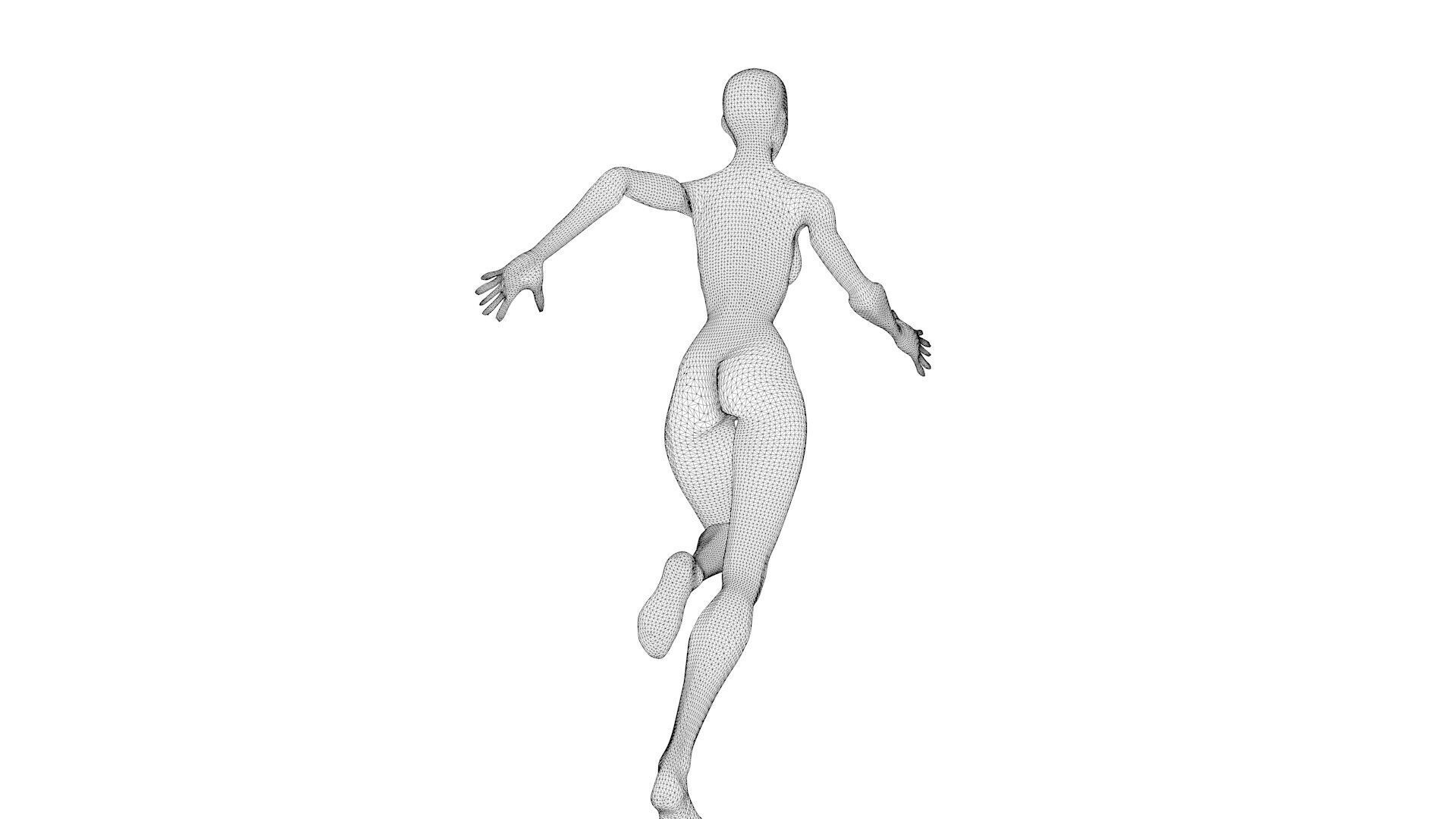 Android Woman Rigged and Animated Low-poly 3D model_14