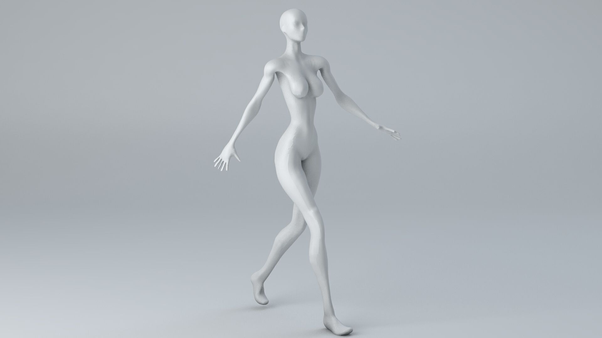 Android Woman Rigged and Animated Low-poly 3D model_11