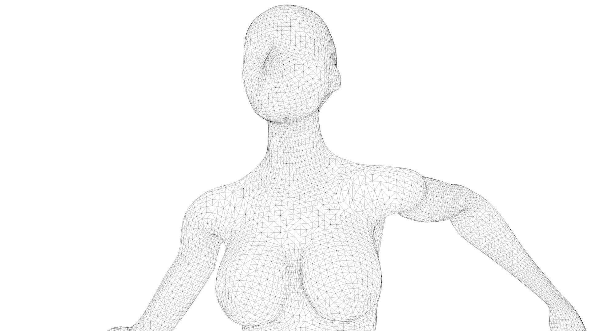 Android Woman Rigged and Animated Low-poly 3D model_13