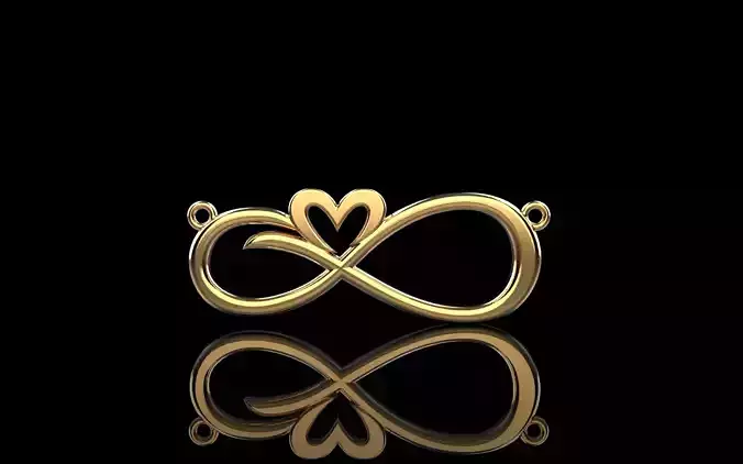 infinity symbol heart necklace model  749
