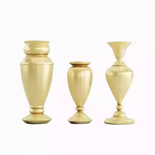 Antique Golden Vases 03