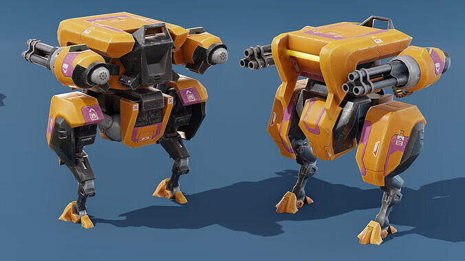 Droll Robot 05 Low-poly 3D model