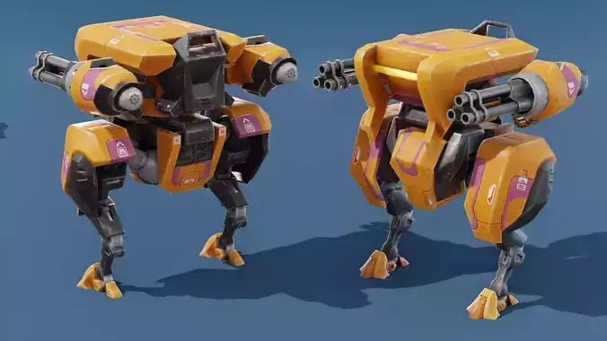Droll Robot 05 Low-poly 3D model