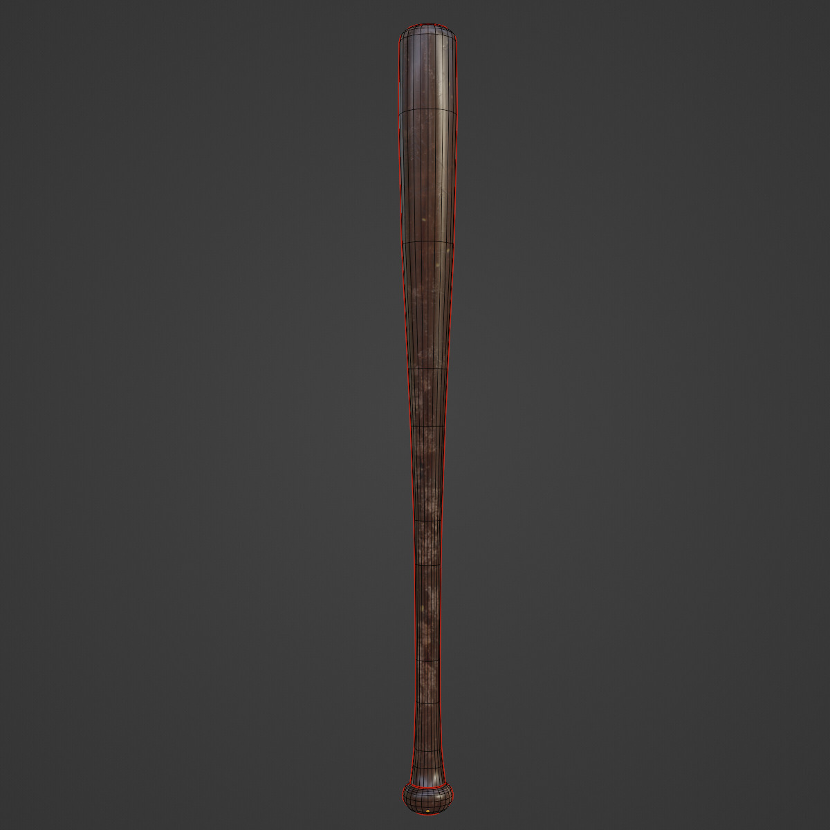 Baseball Bat 02  Low-poly 3D model_5