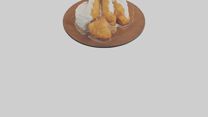 Chicken fried chicken model Low-poly 3D model 5