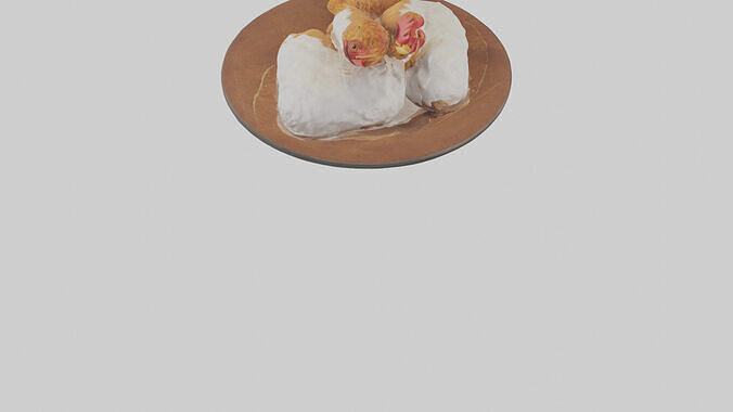Chicken fried chicken model Low-poly 3D model 6