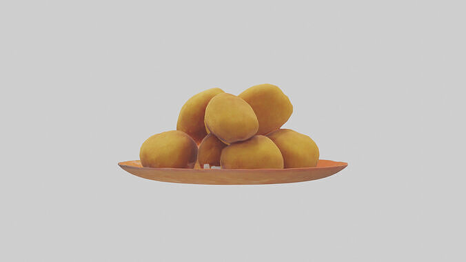 Chicken nuggets model Low-poly 3D model 2