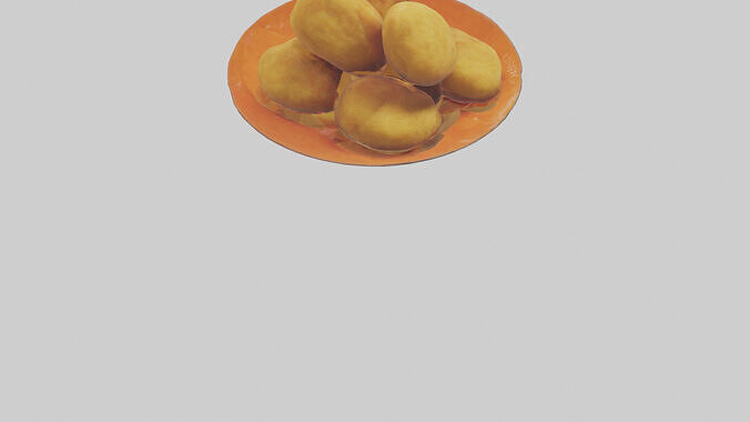 Chicken nuggets model Low-poly 3D model 7