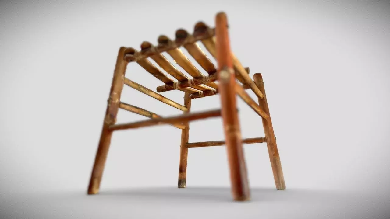 Wooden stool scan Free 3D model